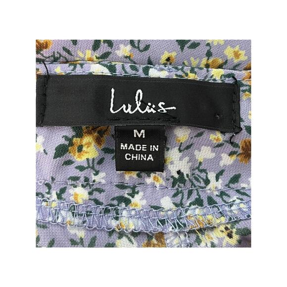 Lulu's shorts purple floral printed ruffled - Picture 4 of 4